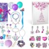 MJartoria Bundle - Advent Calendar 2024 for Girls 24-Days Christmas Countdown Calendar Gifts and Hot Pink Jewelry 24 Days Christmas Countdown