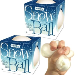 Schylling Snow Ball (NeeDoh) Crunchy, Squishy, Squeezy, Stretchy Stress Balls Gift Set Bundle - 2 Pack