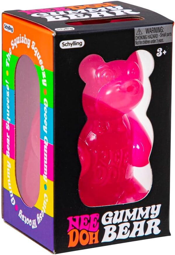 Schylling NeeDoh Gummy Bear - Sensory Fidget Toy with Jelly-Like Filling - 3.5" Tall - Colors May Vary (Pack of 1)