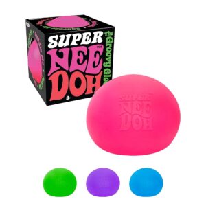 Schylling Brand Original Super Nee Doh Stress Ball Fidget Toy - Huge 4.5" in Diameter - Jumbo Squishy Squeezy Fun - Colors Assorted - Ages 3+