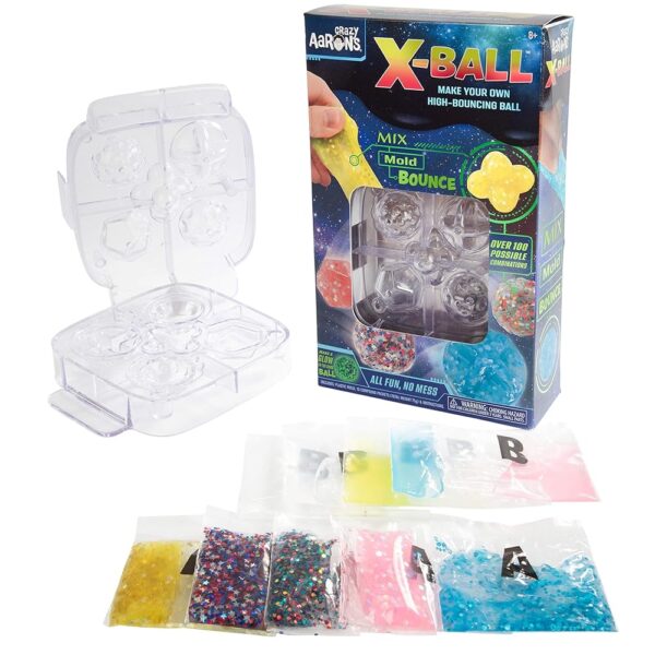 Crazy Aaron's Make Your Own Putty Bouncy Ball Kit - X-Ball Thinking Putty Activity Set - Mix, Mold, and Create Your Own High Bouncing Ball - 5 Molds and 10 Compounds (Including...