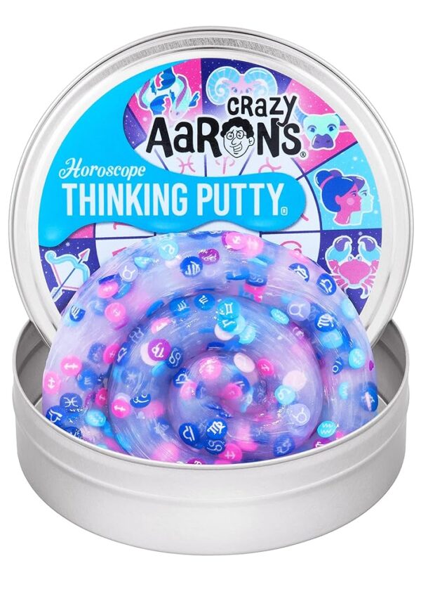 Crazy Aaron's Horoscope Thinking Putty - 4" Tin Thinking Putty - Non-Toxic Sensory Play Putty - Never Dries Out - Creative Toy Fun for Ages 3+