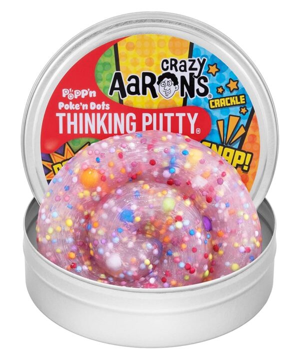 Crazy Aaron's Poke'N Dots Popp’n Thinking Putty® - 4" Tin Thinking Putty - Non-Toxic Sensory Play Putty - Never Dries Out - Creative Toy