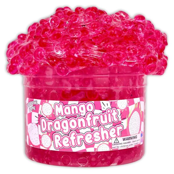 Mango Dragonfruit Refresher (8oz) - Fishbowl Bead Slime - Handmade in USA - Dope Slimes Pink