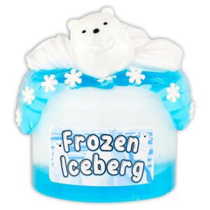 Frozen Iceberg - Ice-Cream/Clear Textured Slime - Handmade in USA - Dope Slimes - White/Blue