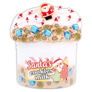 Santa's Cookies & Milk - Butter Snowfizz Textured Slime - Handmade in USA - Dope Slimes - Beige/White